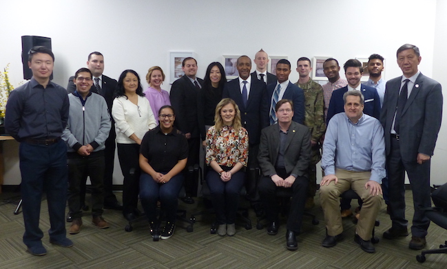 Ambassador Macharia Kamau and his wife with UVU UIMF and Foreign Affairs club students.