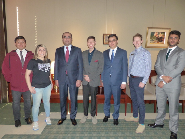 The Ambassador and Consul meet with UVU students at a luncheon held in their honor.