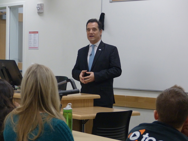 Mr. Adonis Georgiadis giving a presentation at UVU.