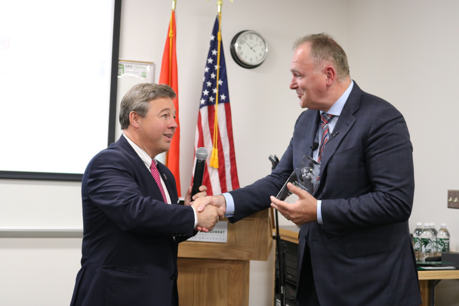 Ambassador Szabo receiving an award