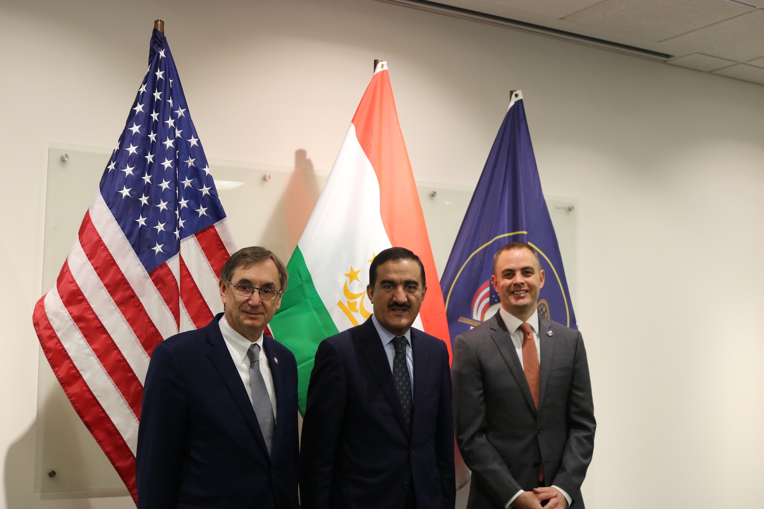 Mr. Franz Kolb, Ambassador Mahmadaminov and Miles Hansen at the World Trade Center Luncheon