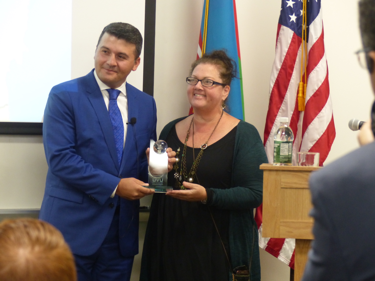 Mr. Nasimi Aghayev receiving an award