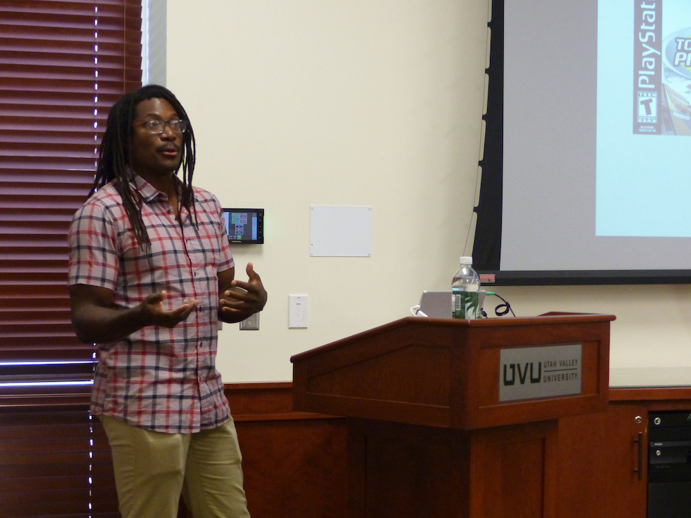 Mr. Neftalie Williams giving a lecture to UVU students