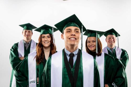 group in their caps and gowns