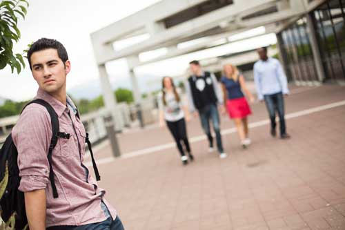 man standing on campus