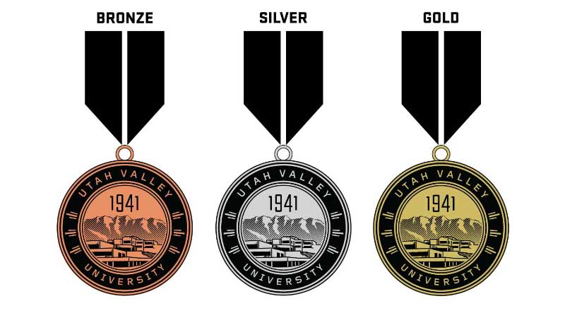 UVU Bronze, Silver, and Gold Academic Honor Medallions
