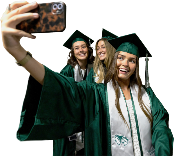 Graduates taking a selfie