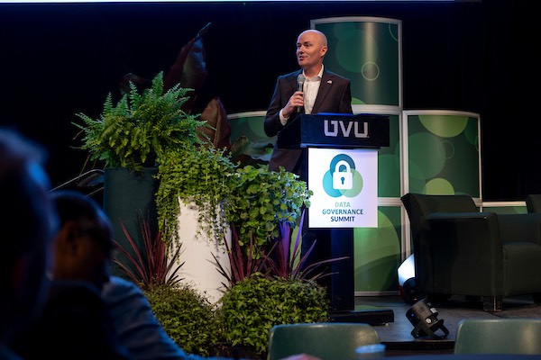 Governor Spencer Cox giving keynote address at 2025 Data Governance Summit