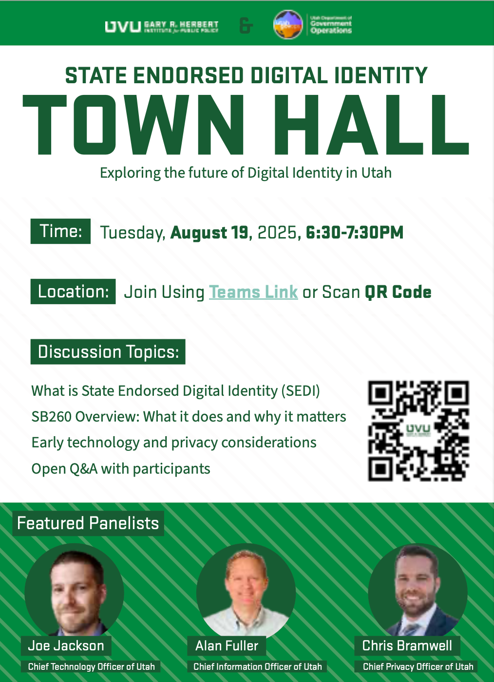 SEDI Town Hall Northern Utah 8/19 Flyer SEDI Town Hall Northern Utah 8/19 Flyer