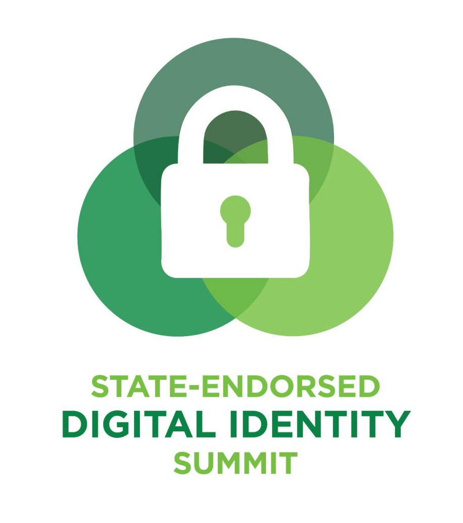 Data Governance Logo--A 3-circle Venn diagram with a lock in the center. The words State-Endorsed Digital Identity Summit are below.