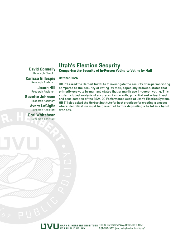 Cover of Utah's Election Security white paper