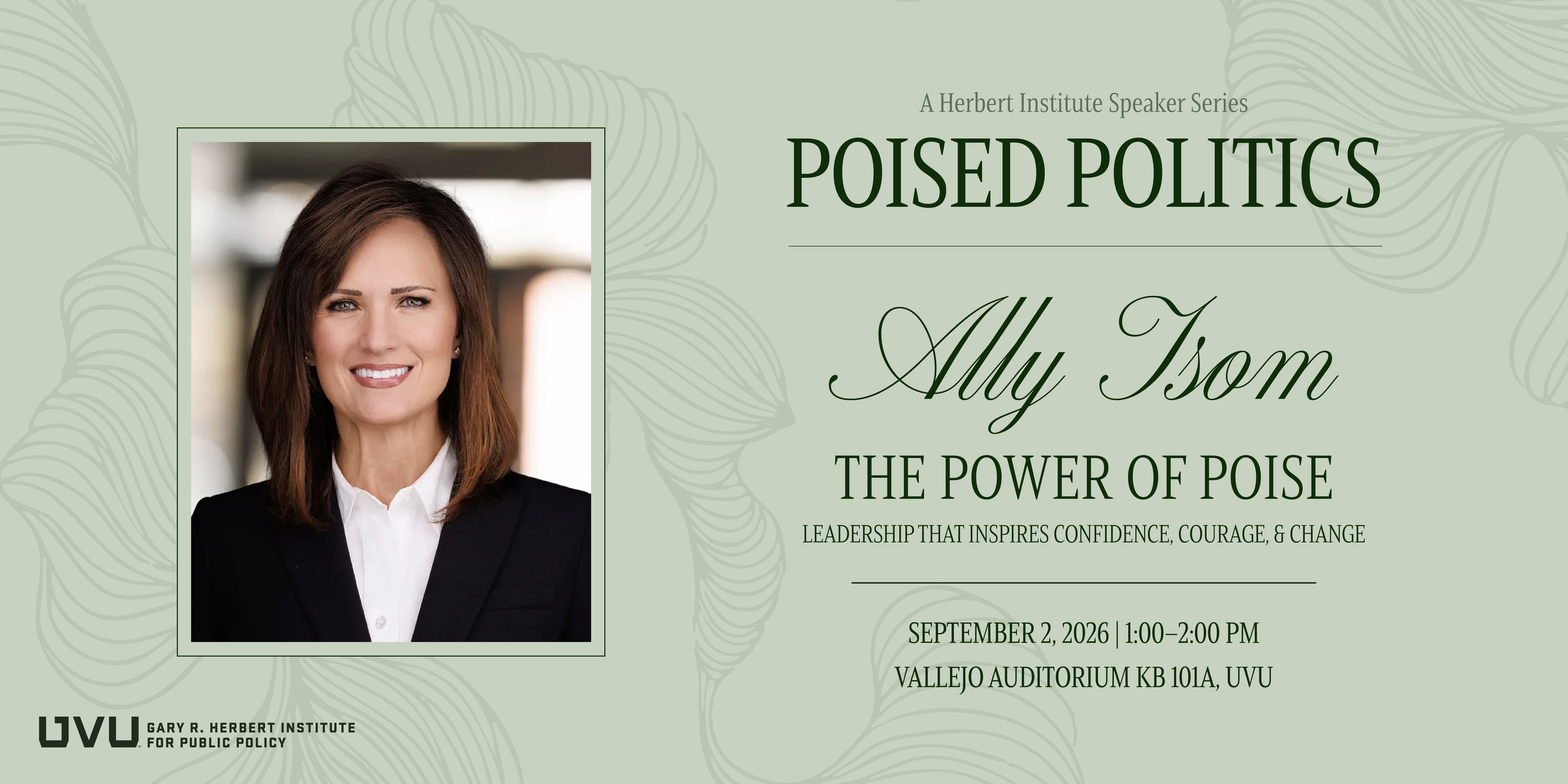 Poised Politics event featuring Ally Isom speaking on The Power of Poise