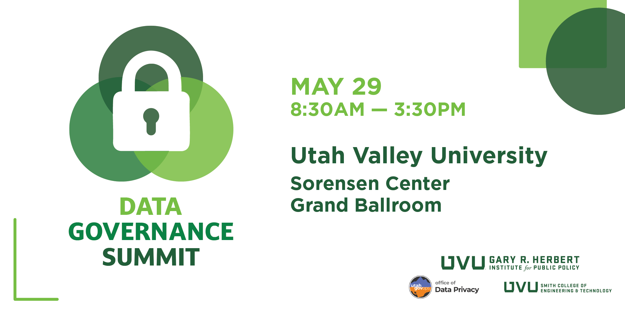 Informational flyer for Data Governance Summit