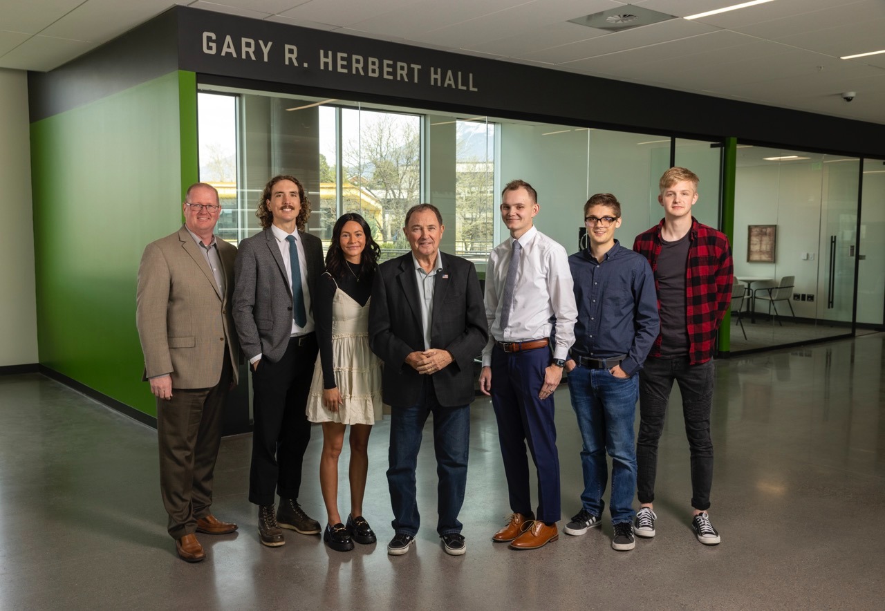 Herbert Fellow Interns, First Cohort, with Governor Gary R. Herbert and Executive Director Justin Jones, Fall 2022