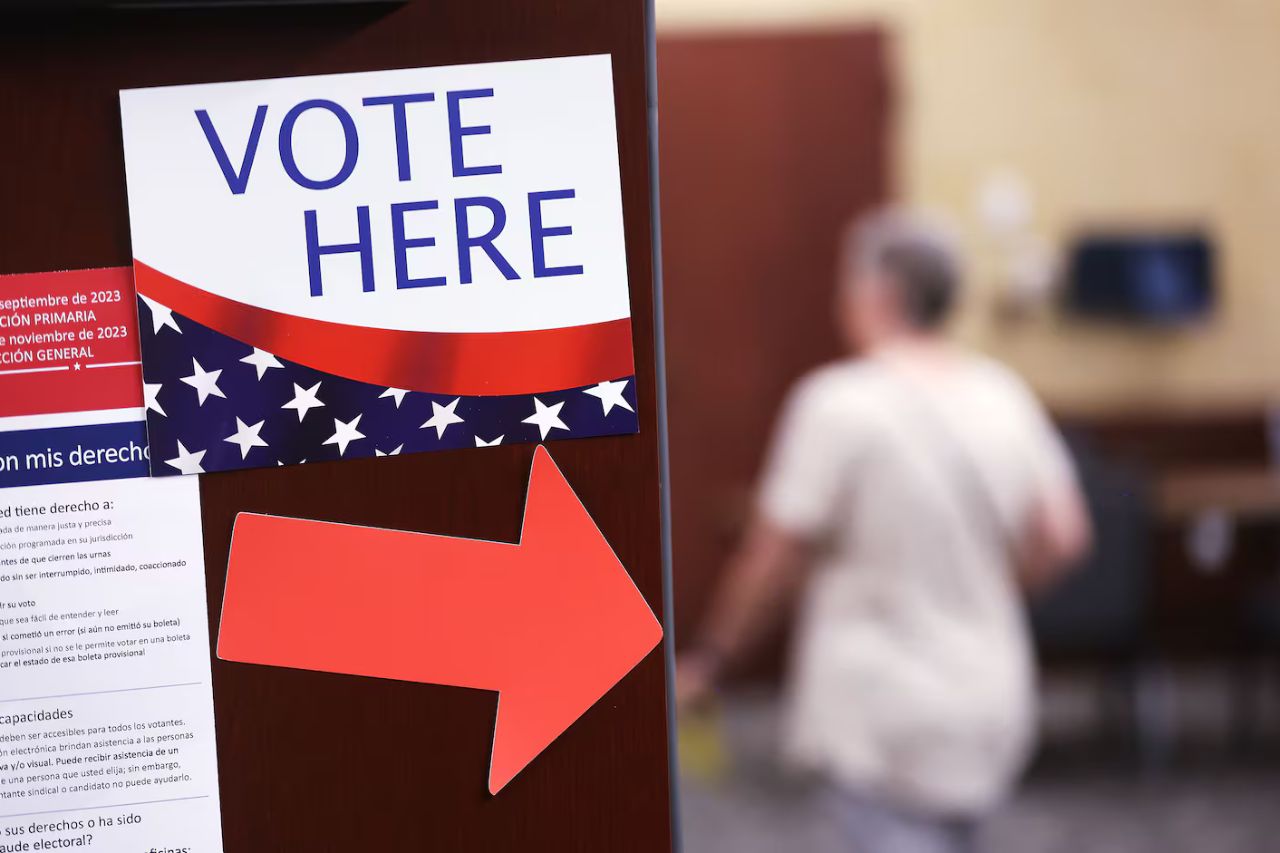Voting signs at West Valley City Hall in West Valley