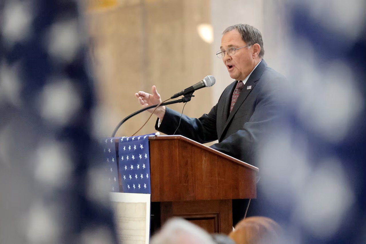 Governor Herbert at a lectern