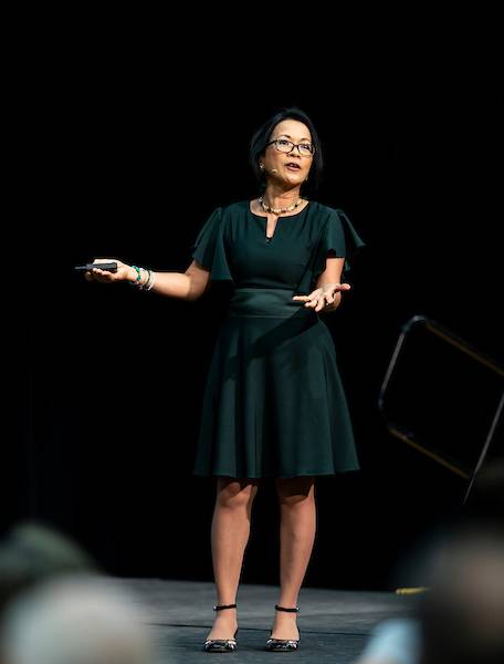 President Astrid Tuminez speaking