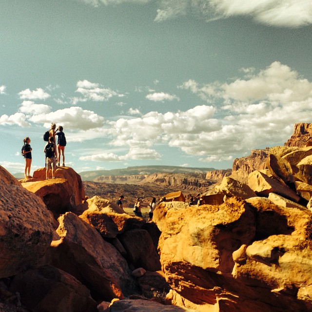 Students in Cohab Canyon while on an excursion to Capitol Reef NP
