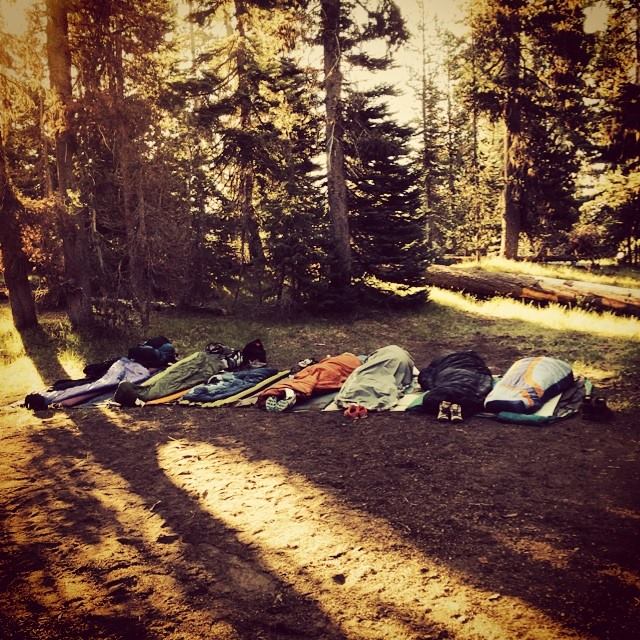 Students camping on an Oregon coast excursion