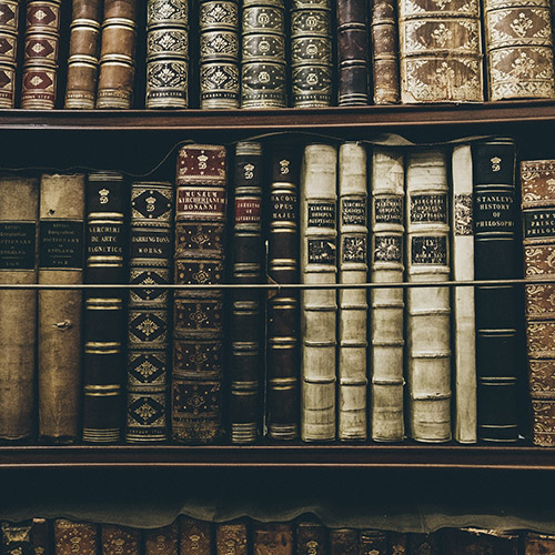 Old Books on a Shelf