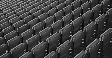 Rows of stadium seating