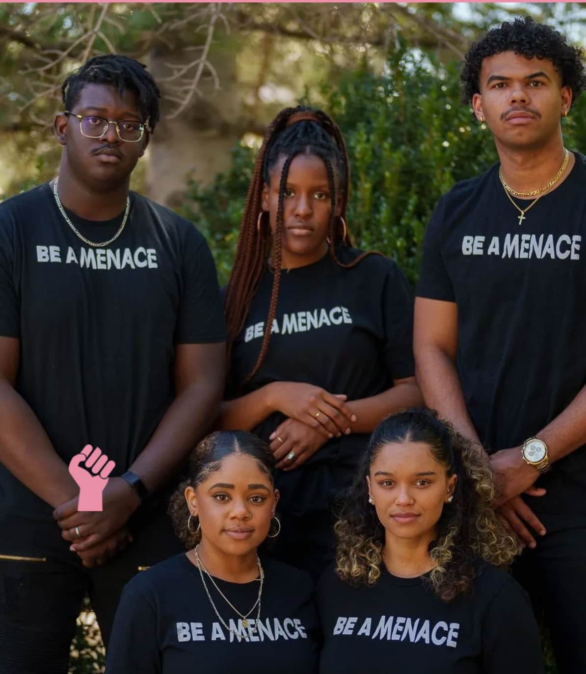 Group of 5 Black Menaces black T shirts