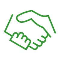 Icon of two hands shaking hands