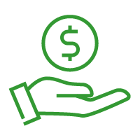 Icon of a person holding money
