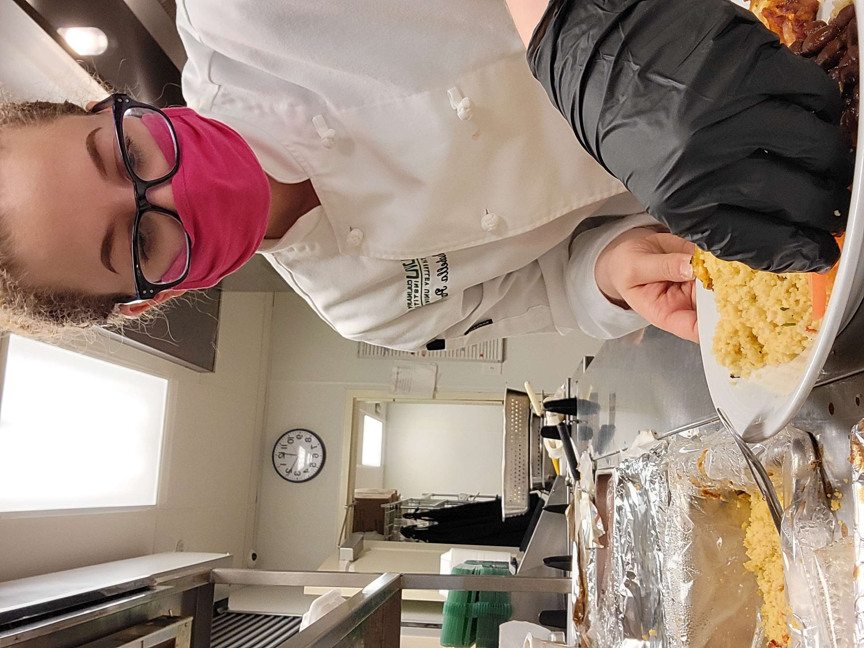 student in kitchen