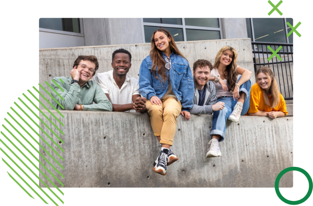 group of students posing