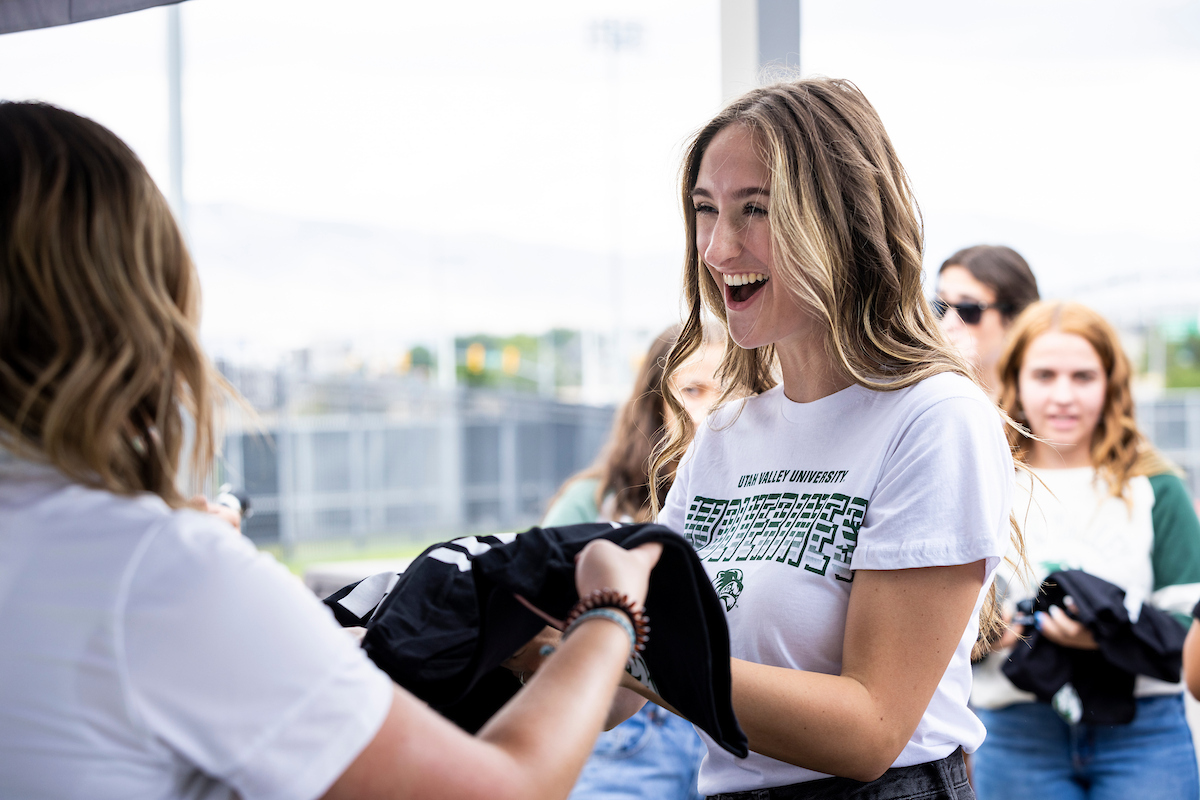 student volunteer working at an event