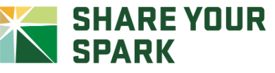 Share your spark logo with star motif in multi color