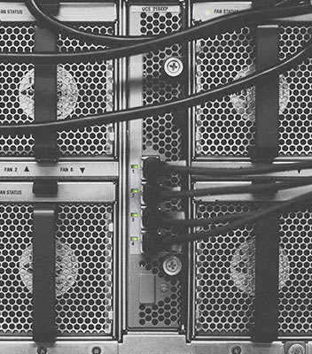 cooling fans on a server rack