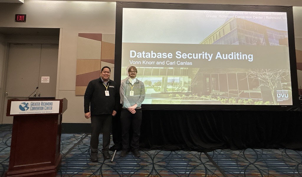 Vonn Knorr and Carl Canlas @2026 National Conference on Undergraduate Research (NCUR), Richmond, VA