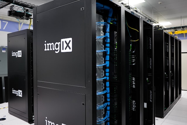 Rows of servers in a data center