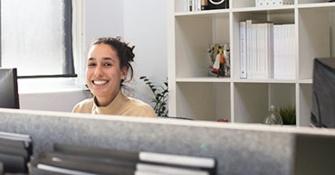 woman working in an office