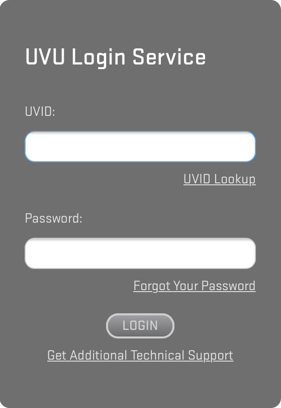 myUVU login service portal screenshot