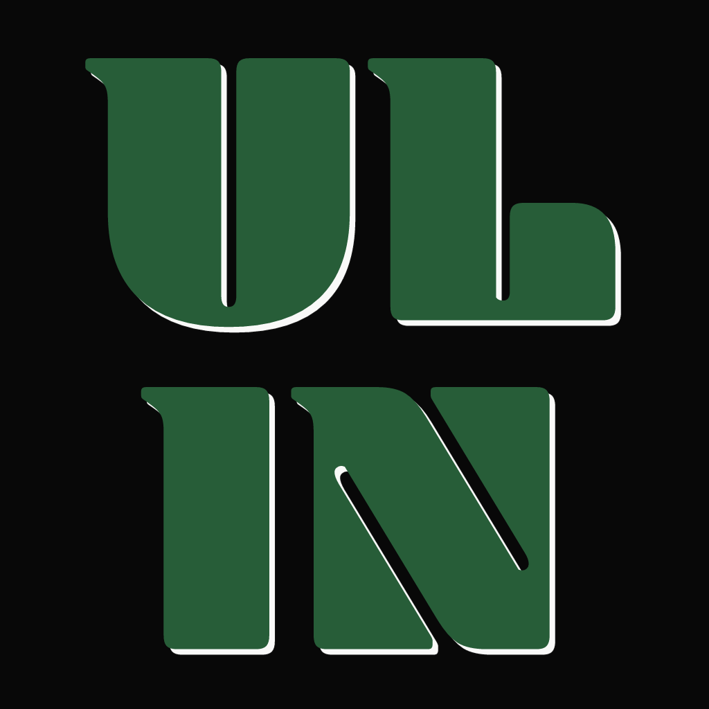 Green letters arranged in a square: "ULIN"