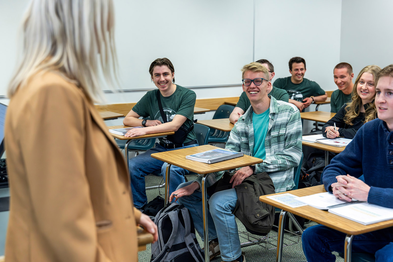 Russian Studies professor Olga Jarrell facing her students in class
