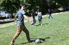 Student playing soccer