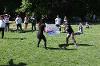 Students doing water balloon toss