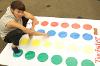 Student getting ready to play twister