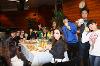 Students sitting around a table eating