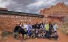 Students together in front of the capitol reef field station
