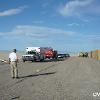 Wayne Yoder, National Fire Academy Hazmat Training Program Manager directs vehicles being placed on the grid.