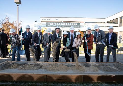 Woodbury School of Business Dean's team breaks ground