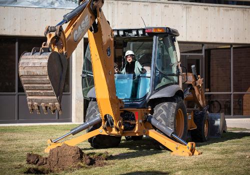 President Tuminez breaks ground