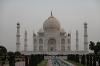 A photo of the Taj Mahal, taken from directly in front of the structure.