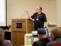 Instructor teaching in a classroom