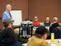 Instructor teaching in a classroom